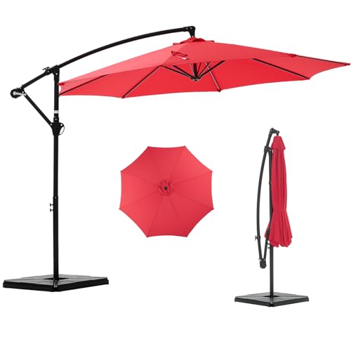 NEWBULIG 10FT Patio Umbrella, Cantilever Umbrella, UV Protection
