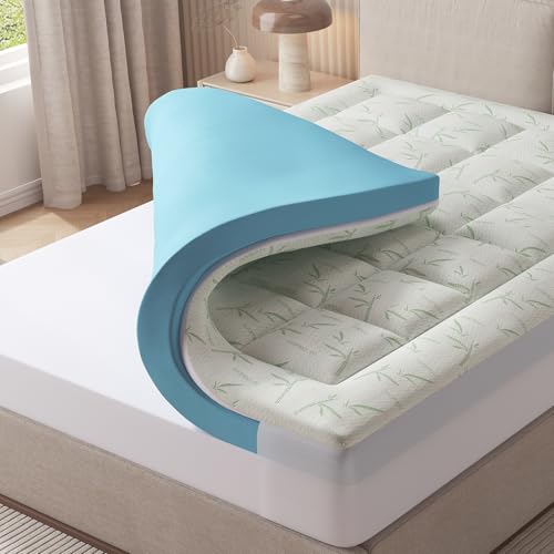 NEWBULIG 3 Inch King Dual Layer Memory Foam Mattress Topper