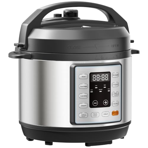 NEWBULIG 10-In-1 Electric Pressure Cooker, 3 Quart Multi Cooker for Rice, Stew and Steam, Small Programmable Stainless Steel Pot with Slow Cook Function and Ceramic Inner Pot