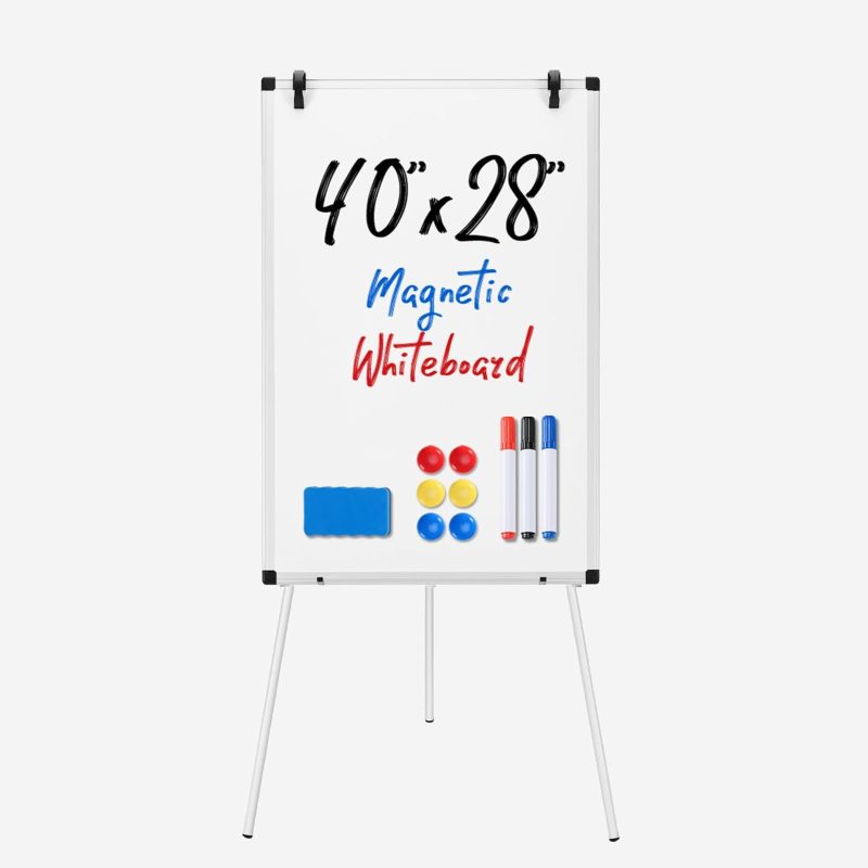 Magnetic Dry Erase Board 40 x 28 Inch, White Board with Adjustable Stand, Heavy-Duty Aluminum Frame & Accessory Tray for Office, Classroom, Home & Presentations, Black - view 1 of 6 | NEWBULIG