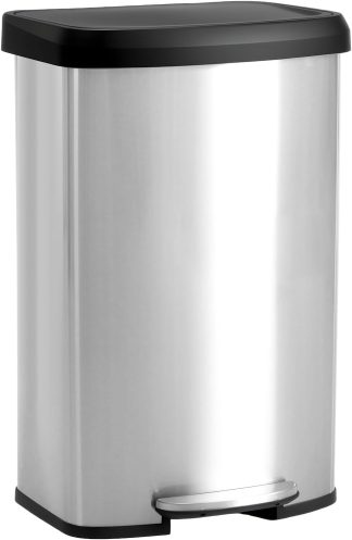 16 Gallon Dual Compartment Kitchen Trash Can, Stainless Steel, 60L - Silver | NEWBULIG
