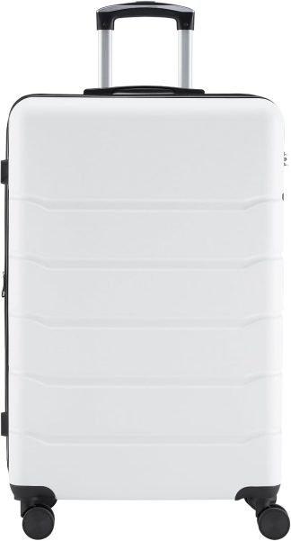 20 Inch Carry On Luggage, Suitcase with Spinner Wheels - White | NEWBULIG