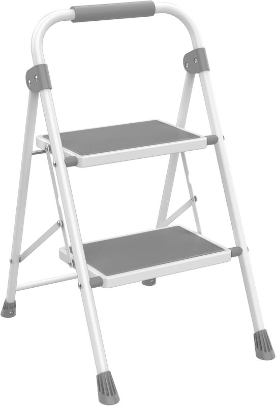 Two Step Ladder, Foldable Step Stool with Safety Lock - view 1 of 6 | NEWBULIG