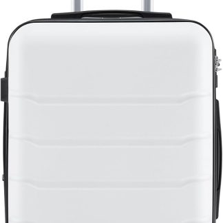 20 Inch Carry On Luggage, Suitcase with Spinner Wheels - White | NEWBULIG