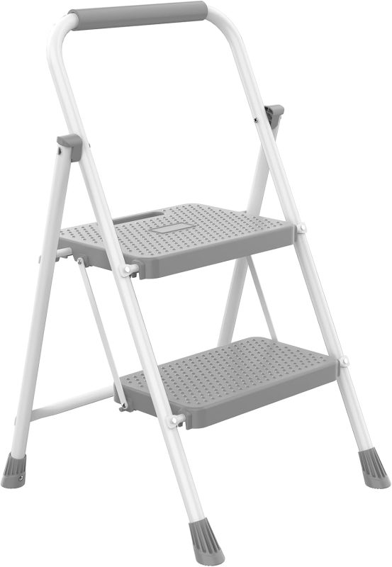 Two Step Ladder, Foldable Step Stool with Safety Lock - view 1 of 6 | NEWBULIG