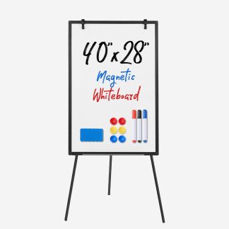 Magnetic Dry Erase Board 40 x 28 Inch, White Board with Adjustable Stand, Heavy-Duty Aluminum Frame & Accessory Tray for Office, Classroom, Home & Presentations, Black - Dark Black | NEWBULIG