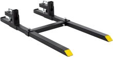 60-Inch Pallet Forks Tractor Attachments, 2000LBS Capacity Clamp-On Bucket Pallet Forks with Stabilizer Bar, Heavy-Duty Tractor for Skid Steer Loader, Mini Excavator Attachments, Black - view 1 of 6 | NEWBULIG