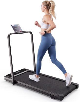 Walking Pad Treadmill for Home, Lightweight Walk Machine with Remote Control and LED Display, Portable Treadmill Under Desk for Walking, Jogging, Running - Black | NEWBULIG