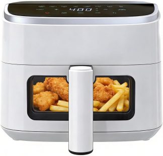 Air Fryer, 4QT Airfryer 8 Presets, Viewing Window, Nonstick Basket - Snow White | NEWBULIG