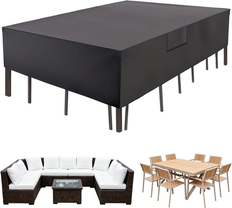 Patio Furniture Cover Waterproof 108L x 82W x 28H Inch, Black - view 1 of 6 | NEWBULIG