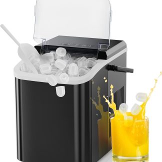 Countertop Ice Maker Machine with Handle, Portable Ice Maker - Black | NEWBULIG