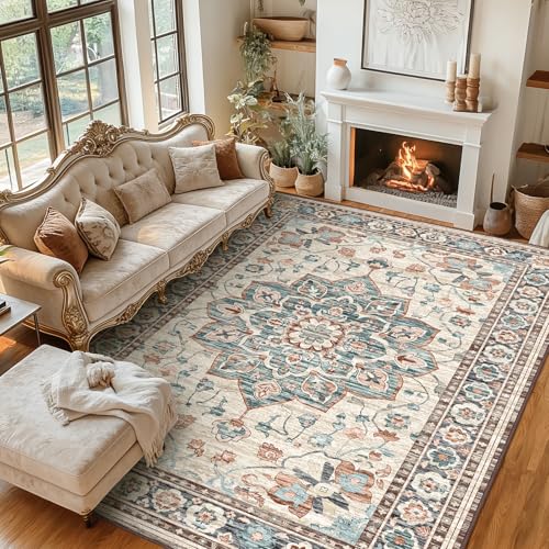 NEWBULIG 8x10 Area Rug Machine Washable Non Slip Living Room Carpet