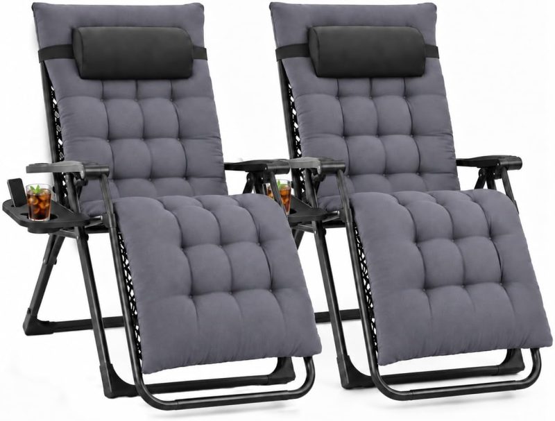 Zero Gravity Chair, Folding Patio Recliner with Cup Holder Trays - view 1 of 6 | NEWBULIG