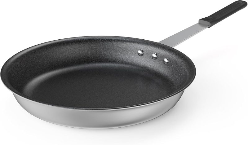 Nonstick Frying Pan, 14 Inch Heavy-Gauge Aluminum Skillet with Ceramic Nonstick Coating & Stainless Steel Base for Induction, Electric, Gas, Oven Safe, Red Hanging Handle - view 1 of 6 | NEWBULIG