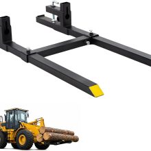 60-Inch Pallet Forks Tractor Attachments, 2000LBS Capacity Clamp-On Bucket Pallet Forks with Stabilizer Bar, Heavy-Duty Tractor for Skid Steer Loader, Mini Excavator Attachments, Black - view 1 of 6 | NEWBULIG