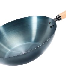 13.5 Inch Carbon Steel Wok Pan, Pre-Seasoned Flat Bottom Wok for Stir Fry, BBQ, Grill & Camping, Compatible with Induction, Electric, Gas and Open Fire, Black - view 1 of 6 | NEWBULIG