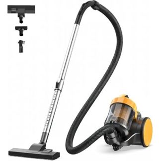 NEWBULIG Canister Vacuum Cleaner for Home, Bagless Vacuum Cleaner, Yellow
