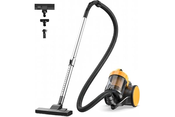 NEWBULIG Canister Vacuum Cleaner for Home, Bagless Vacuum Cleaner, Yellow