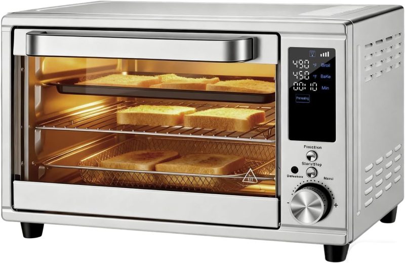 23QT Smart Touch Air Fryer Toaster Oven, Multi-Function Electrical Air Fryer Oven Combo, 7-IN-1 Steel Countertop Oven, 1800W Power, 120-Minute Timer, Convection, LCD Display - view 1 of 6 | NEWBULIG
