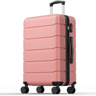 20 Inch Carry on Luggage, Hard Shell Suitcase, Pink - Pink | NEWBULIG