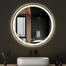 30 x 36 Inch Gold Rectangle Bathroom Mirror for Wall, Modern Wall Mirror with Metal Frame, Tempered Glass, Vanity Mirror for Over Sink, Entryway, Living Room, Anti-Rust, Horizontal or Vertical - view 1 of 6 | NEWBULIG