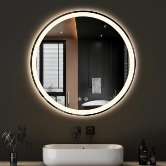 30 x 36 Inch Gold Rectangle Bathroom Mirror for Wall, Modern Wall Mirror with Metal Frame, Tempered Glass, Vanity Mirror for Over Sink, Entryway, Living Room, Anti-Rust, Horizontal or Vertical - Gold-rec | NEWBULIG
