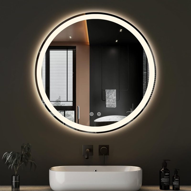 30 x 36 Inch Gold Rectangle Bathroom Mirror for Wall, Modern Wall Mirror with Metal Frame, Tempered Glass, Vanity Mirror for Over Sink, Entryway, Living Room, Anti-Rust, Horizontal or Vertical - view 1 of 6 | NEWBULIG