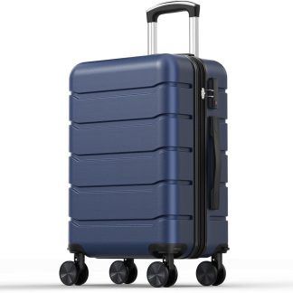 20 Inch Carry on Luggage, Hard Shell Suitcase, Pink - Blue | NEWBULIG