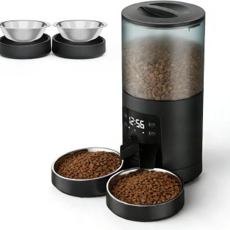 Automatic Cat Feeder with APP 4L Small Dog Food Dispenser, Black - Dark Black | NEWBULIG