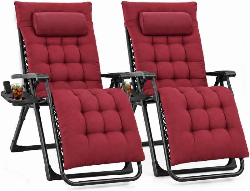 Zero Gravity Chair, Folding Patio Recliner with Cup Holder Trays - view 1 of 6 | NEWBULIG
