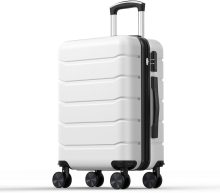 20 Inch Carry on Luggage, Hard Shell Suitcase, Pink - view 1 of 6 | NEWBULIG