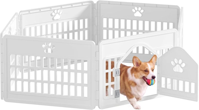 Plastic Dog Playpen, Pet Fence 24 Inch Indoor 6 Panels - view 1 of 6 | NEWBULIG