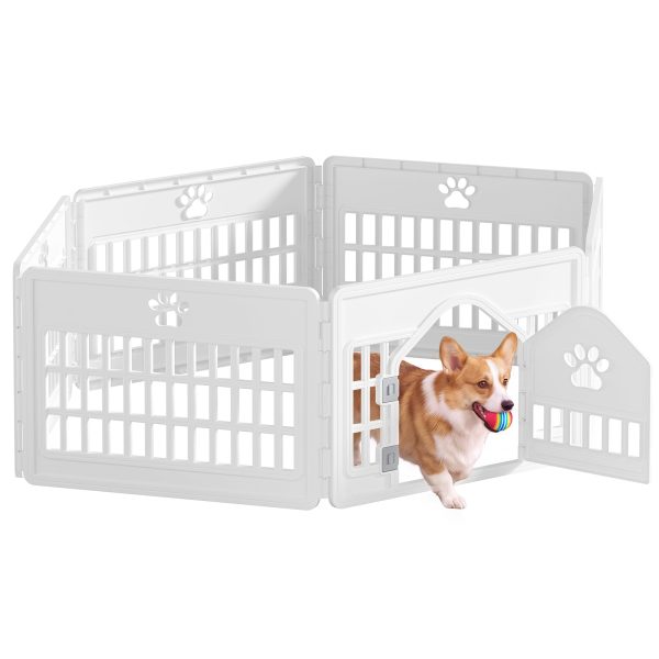 NEWBULIG Plastic Dog Playpen, Pet Fence 24 Inch Indoor 6 Panels