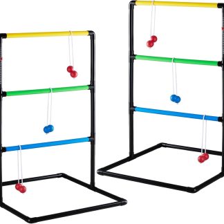 Ladder Ball Set, Bolas, Carry Bag & Scoreboards, Black - Black and Red | NEWBULIG