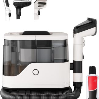 Carpet and Upholstery Cleaner Machine Portable Carpet Shampooer - White & Black | NEWBULIG