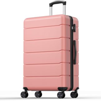 20 Inch Carry on Luggage, Hard Shell Suitcase, Pink - Pink | NEWBULIG