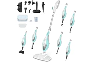 NEWBULIG 14-in-1 Steam Mop, Powerful Detachable Handheld Steam Cleaner for Floor Cleaning with 2 Washable Pads, 16.4 FT Cord, Multi-Purpose Floor Steamer for Hardwood, Clothes, Carpet, Tile, Grout