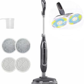 Scrub & Steam Mop for Floor Cleaning with Dual Rotating Mop Pads - Grey | NEWBULIG