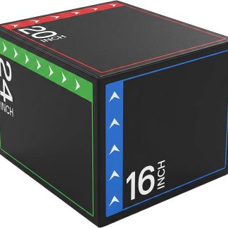 3 in 1 Plyometric Jump Box, Plyo Box Jumps for Home Gym, Jumping Boxes for Training, Workout, Exercise, Non-Slip Multi-Use Cushioned - Multicolored (16''*20''*24'') | NEWBULIG