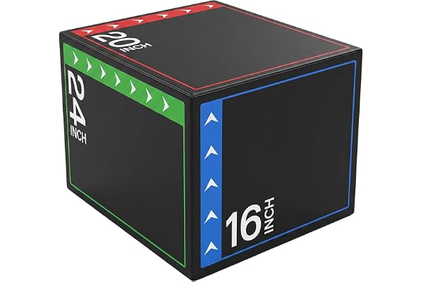 NEWBULIG 3 in 1 Plyometric Jump Box, Plyo Box Jumps for Home Gym, Jumping Boxes for Training, Workout, Exercise, Non-Slip Multi-Use Cushioned