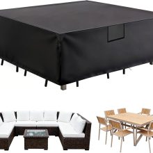Patio Furniture Cover Waterproof 108L x 82W x 28H Inch, Black - view 1 of 6 | NEWBULIG