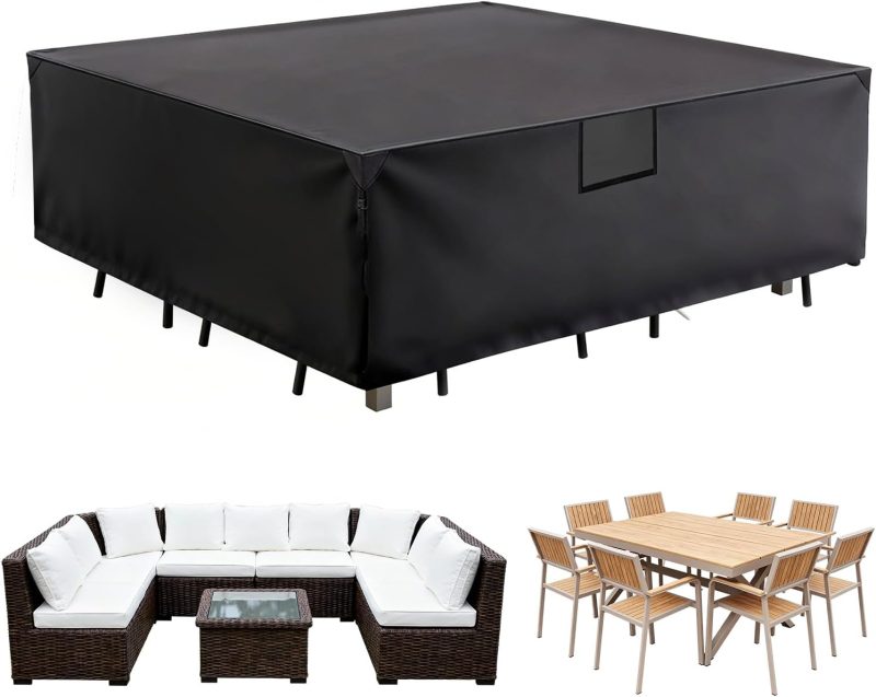 Patio Furniture Cover Waterproof 108L x 82W x 28H Inch, Black - view 1 of 6 | NEWBULIG