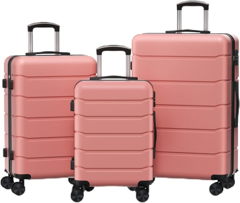 20 Inch Carry on Luggage, Hard Shell Suitcase, Pink - view 1 of 6 | NEWBULIG