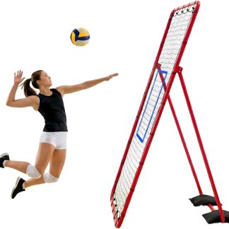 Volleyball Rebounder Net 7×4 ft, Bounce Back Training Equipment - Red | NEWBULIG
