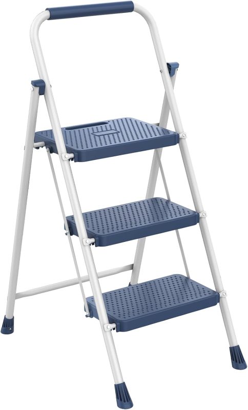 Two Step Ladder, Foldable Step Stool with Safety Lock - view 1 of 6 | NEWBULIG