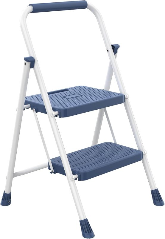 Two Step Ladder, Foldable Step Stool with Safety Lock - view 1 of 6 | NEWBULIG