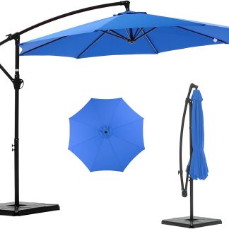 10FT Patio Umbrella, Cantilever Umbrella, UV Protection - Dark Blue | NEWBULIG