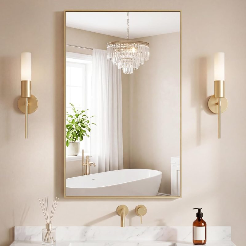 30×36 Inch Wall Mirror, Bathroom Mirror for Over Sink, Black - view 1 of 6 | NEWBULIG