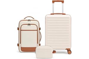 NEWBULIG Luggage Set 3 Piece, 20in Carry On Suitcase With Backpack