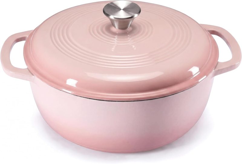6 Quart Cast Iron Dutch Oven, Enamel Dutch Oven Pot with Lid Beige - view 1 of 6 | NEWBULIG